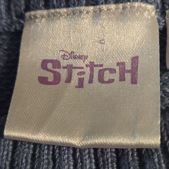 Disney Lilo & Stitch Festive Blue n White Crewneck Sweater Cozy Junior Girls XL - Picture 7 of 13